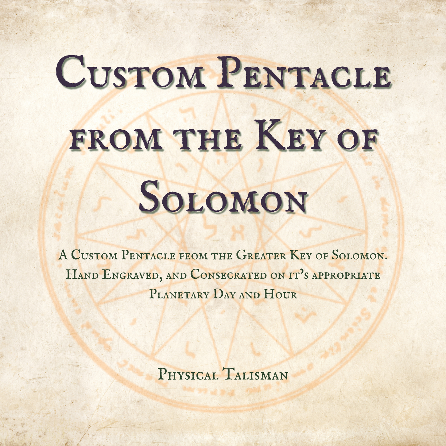 Custom Pentacle from the Key of Solomon