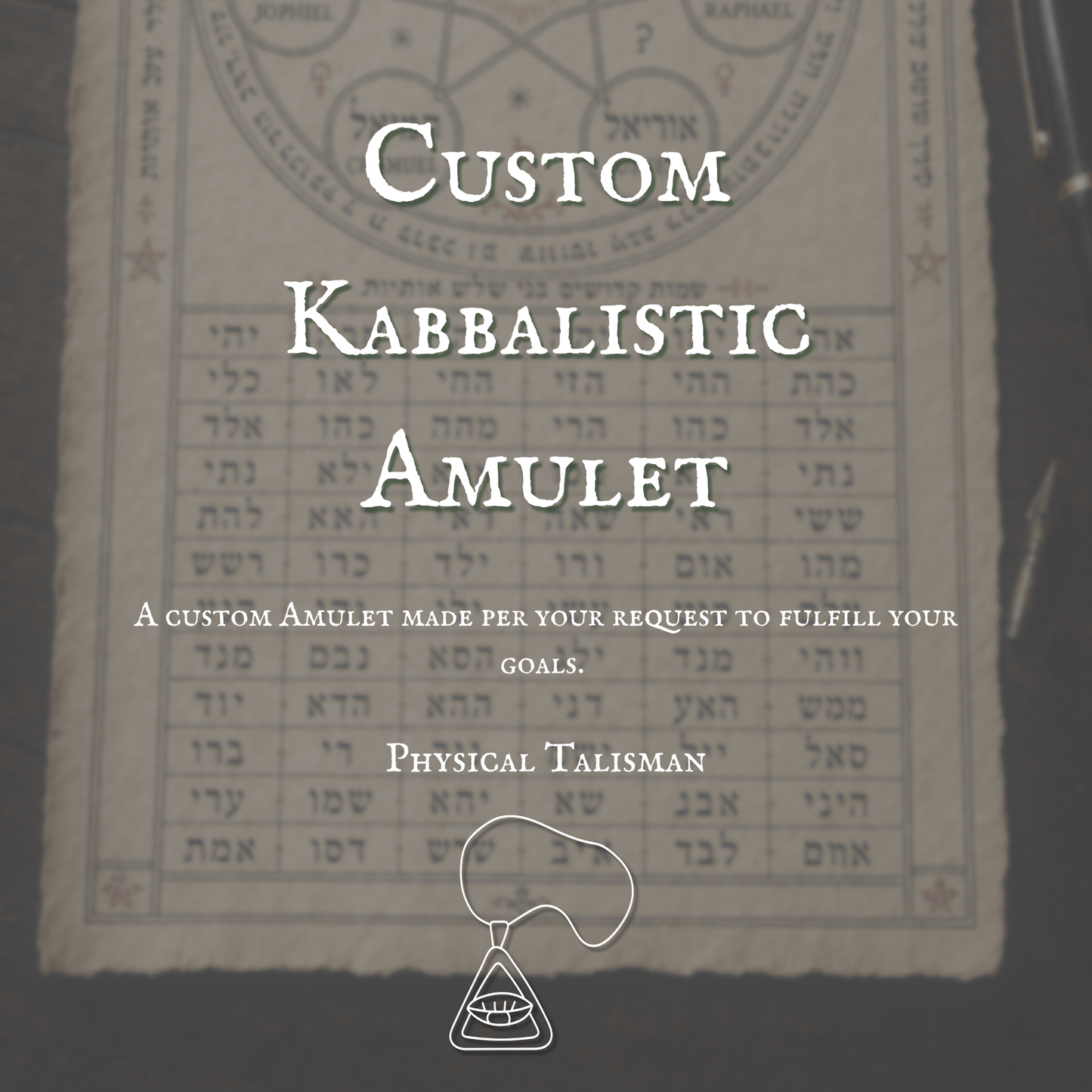 Custom Kabbalistic Amulet