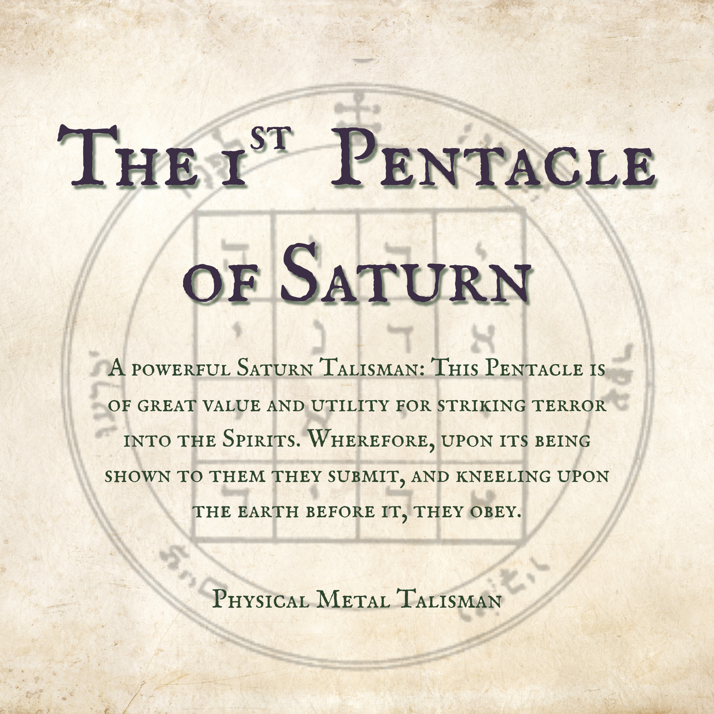 The 1st Pentacle of Saturn